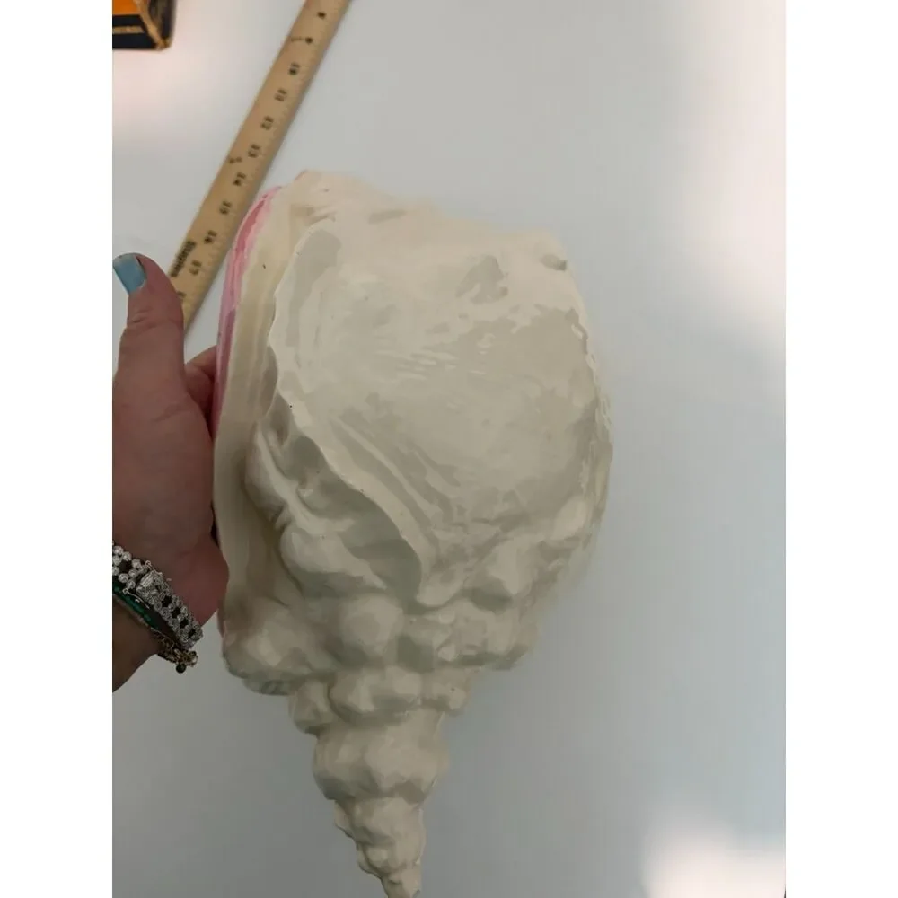 vtg.Large ceramic conch shell planter - Picture 8 of 10